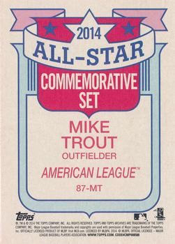 2014 Topps Archives - 1987 Topps All-Stars #87-MT Mike Trout Back