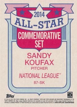 2014 Topps Archives - 1987 Topps All-Stars #87-SK Sandy Koufax Back