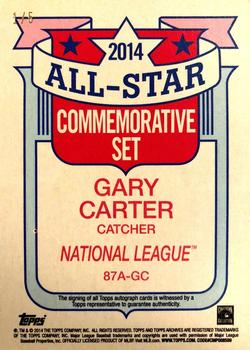 2014 Topps Archives - 1987 Topps All-Stars Autographs #87A-GC Gary Carter Back