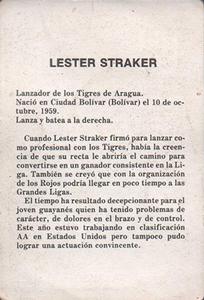 1981-82 Venezuelan Winter League Stickers #29 Les Straker Back