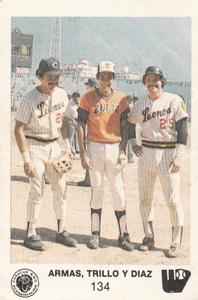 1981-82 Venezuelan Winter League Stickers #134 Tony Armas / Manny Trillo / Bo Diaz Front