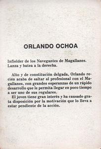 1981-82 Venezuelan Winter League Stickers #162 Orlando Ochoa Back