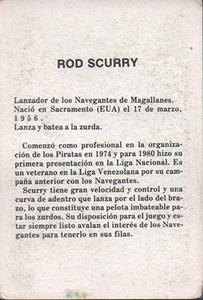 1981-82 Venezuelan Winter League Stickers #172 Ralph Scurry Back