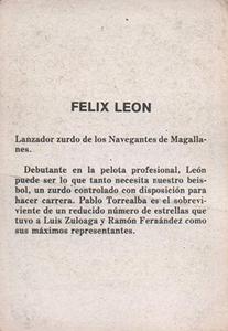 1981-82 Venezuelan Winter League Stickers #176 Felix Leon Back