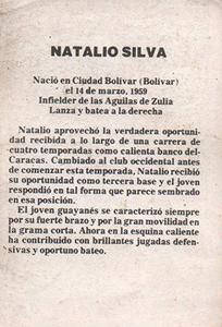 1981-82 Venezuelan Winter League Stickers #264 Natalio Silva Back
