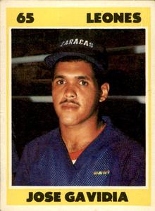 1987-88 Venezuelan Winter League Stickers #65 Jose Gavidia Front