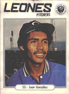 1977-78 Venezuelan Winter League Stickers #53 Juan Gonzalez Front