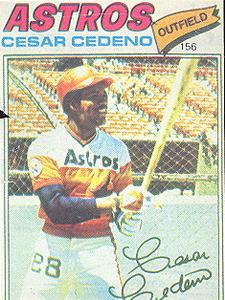 1977-78 Venezuelan Winter League Stickers #156 Cesar Cedeno Front