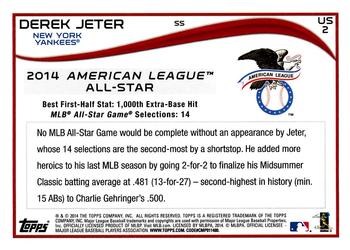 2014 Topps Update #US-2 Derek Jeter Back