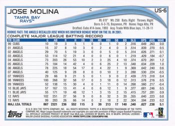 2014 Topps Update #US-6 Jose Molina Back