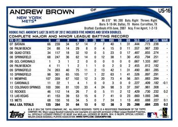 2014 Topps Update #US-16 Andrew Brown Back