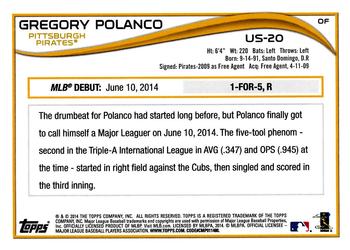 2014 Topps Update #US-20 Gregory Polanco Back