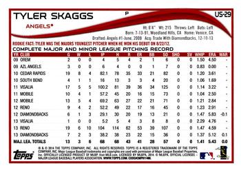 2014 Topps Update #US-29 Tyler Skaggs Back