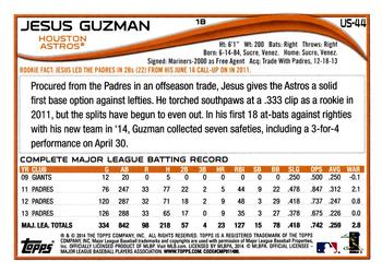 2014 Topps Update #US-44 Jesus Guzman Back