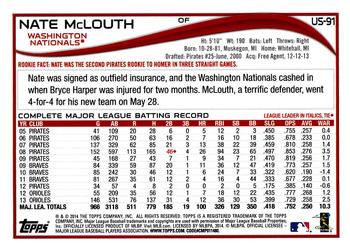 2014 Topps Update #US-91 Nate McLouth Back