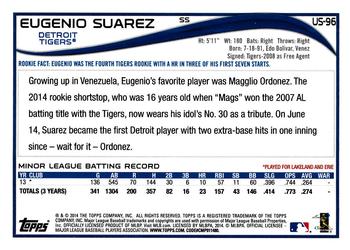 2014 Topps Update #US-96 Eugenio Suarez Back