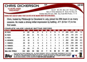 2014 Topps Update #US-141 Chris Dickerson Back