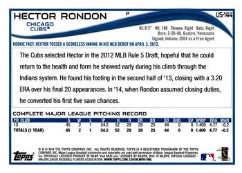 2014 Topps Update #US-144 Hector Rondon Back