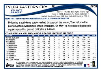 2014 Topps Update #US-159 Tyler Pastornicky Back