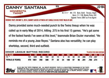 2014 Topps Update #US-184 Danny Santana Back