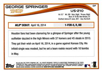 2014 Topps Update #US-210 George Springer Back