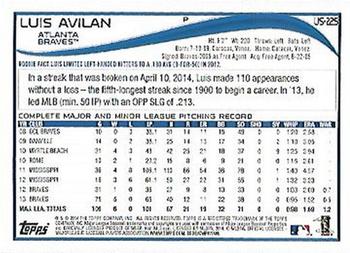 2014 Topps Update #US-225 Luis Avilan Back