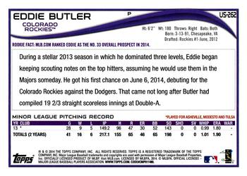 2014 Topps Update #US-262 Eddie Butler Back