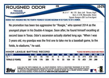 2014 Topps Update #US-276 Rougned Odor Back