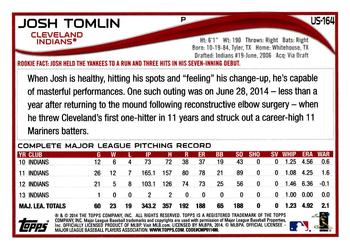 2014 Topps Update #US-164 Josh Tomlin Back
