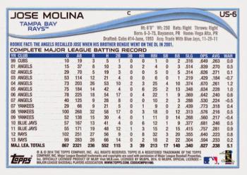 2014 Topps Update #US-6 Jose Molina Back