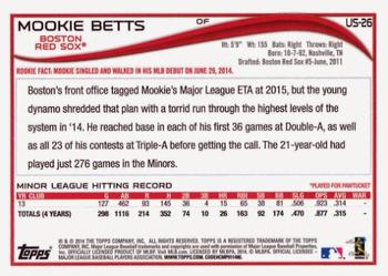 2014 Topps Update #US-26 Mookie Betts Back