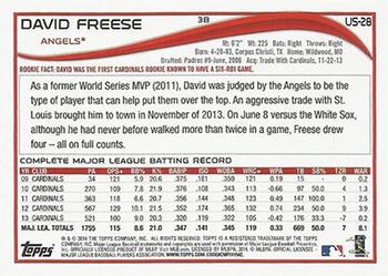 2014 Topps Update #US-28 David Freese Back