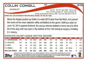 2014 Topps Update #US-106 Collin Cowgill Back