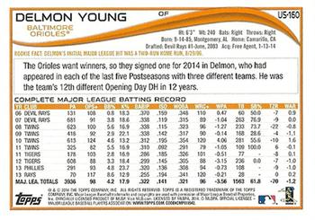 2014 Topps Update #US-160 Delmon Young Back