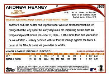 2014 Topps Update #US-245 Andrew Heaney Back