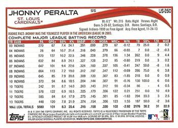 2014 Topps Update #US-260 Jhonny Peralta Back
