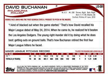 2014 Topps Update #US-281 David Buchanan Back