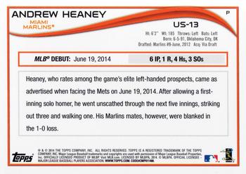 2014 Topps Update #US-13 Andrew Heaney Back