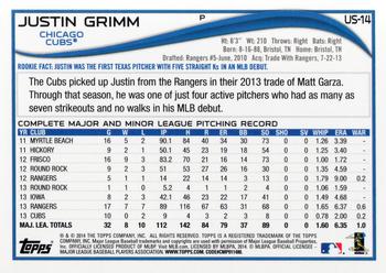 2014 Topps Update #US-14 Justin Grimm Back