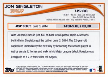2014 Topps Update #US-88 Jon Singleton Back