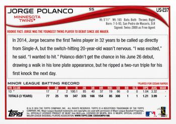 2014 Topps Update #US-237 Jorge Polanco Back