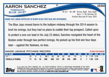 2014 Topps Update #US-240 Aaron Sanchez Back