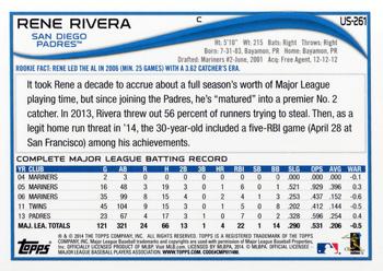 2014 Topps Update #US-261 Rene Rivera Back