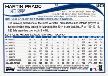 2014 Topps Update #US-273 Martin Prado Back
