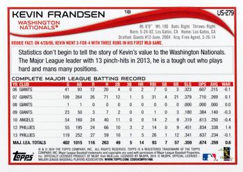 2014 Topps Update #US-279 Kevin Frandsen Back