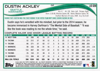 2014 Topps Update #US-328 Dustin Ackley Back