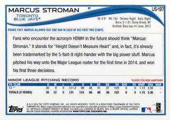 2014 Topps Update #US-197 Marcus Stroman Back