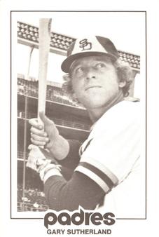 1977 San Diego Padres Schedules #NNO Gary Sutherland Front