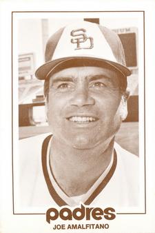1977 San Diego Padres Schedules #NNO Joe Amalfitano Front