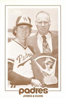 1977 San Diego Padres Schedules #NNO Randy Jones / Bowie Kuhn Front